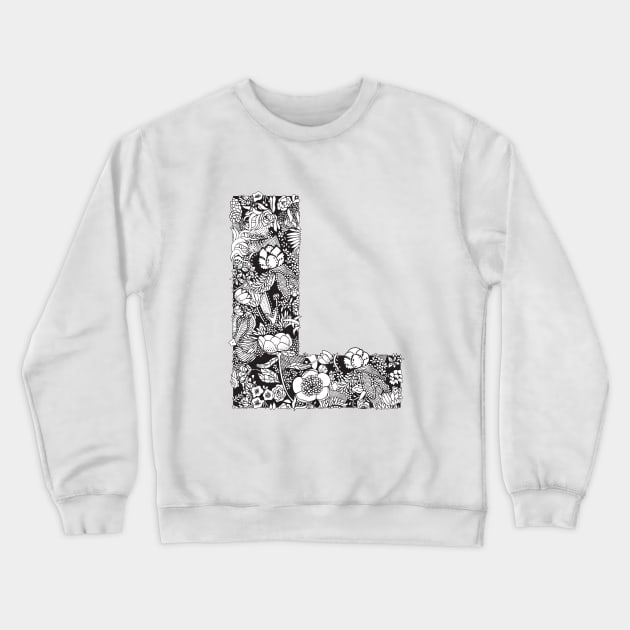 Floral Letter L Crewneck Sweatshirt by HayleyLaurenDesign